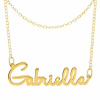 14K Gold Overlay Name Necklace- Single Plate, Style 4
